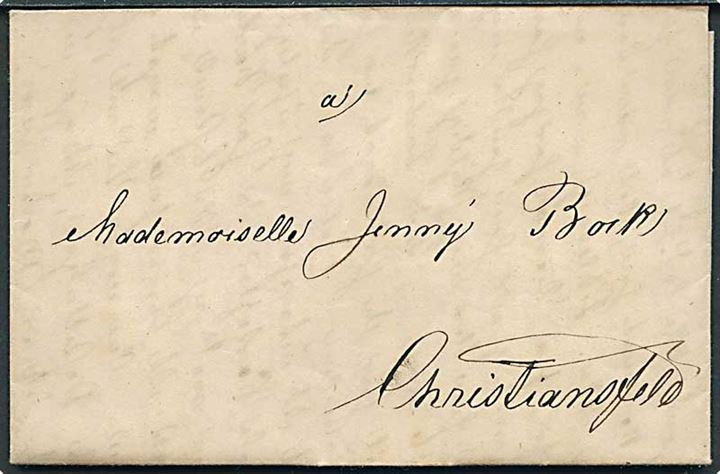 1850. Privatbefordret brev dateret Bobøl d. 23.12.1850 til Christiansfeld. Langt indhold.