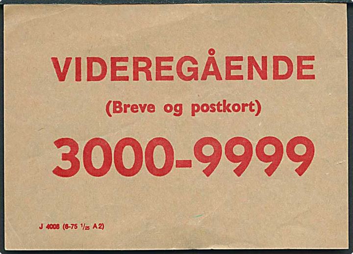 Brevbundt vignet J 4008 (6-75 1/25 A2) Videregående (Breve og Postkort) 3000-9999.