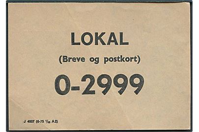 Brevbundt J4007 (6-75 1/25 A2) Lokal (Breve og postkort) 0 - 2999.