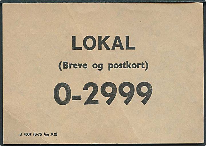 Brevbundt J4007 (6-75 1/25 A2) Lokal (Breve og postkort) 0 - 2999.