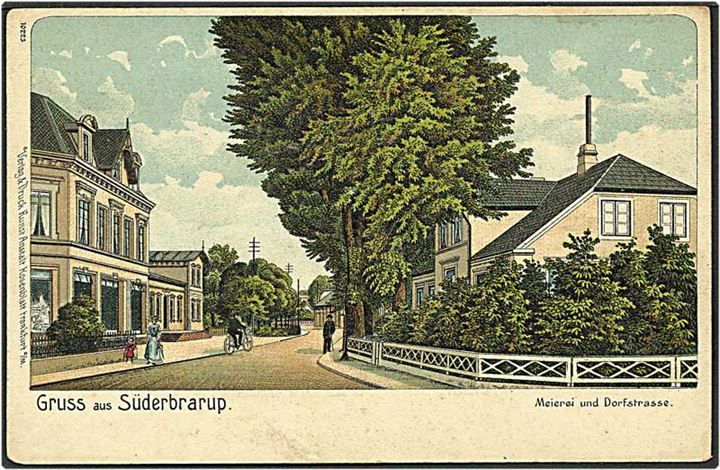 Mejeriet og bygade i Süderbrarup, Slesvig. Korsebblatt no. 10223.