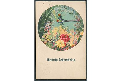 Lykønsknings kort med kolibrier. No. 1286.