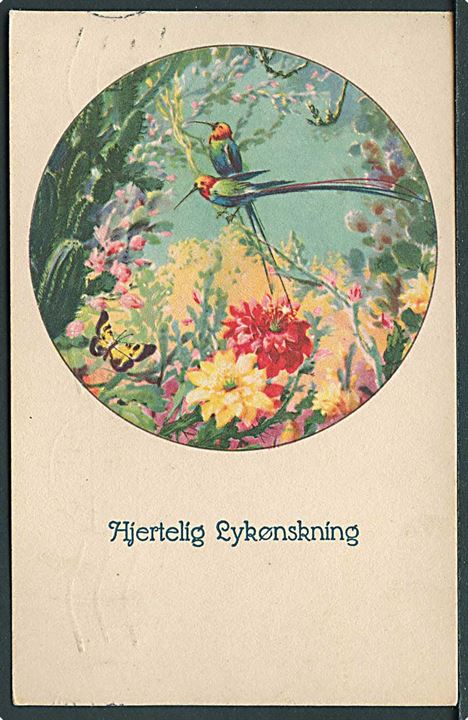 Lykønsknings kort med kolibrier. No. 1286.
