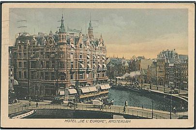 Hotel De L'Europe i Amsterdam, Holland. S. Sealtiel u/no.