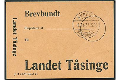 Brevbundt J11 (4-54 1/25 A2) med bureaustempel Nyborg - Svendborg T.2200 d. 8.3.1967 til Landet Tåsinge.