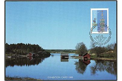 Maksimunkort fra Åland med motiv af majstang.