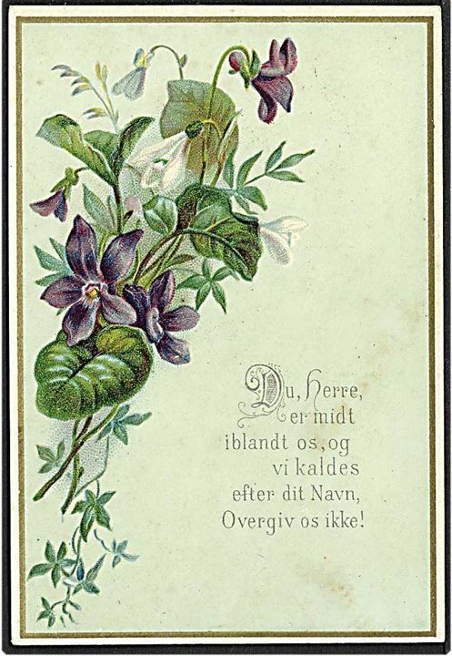 1886 Kartonkort (10 x 7): Violer og vintergækker.