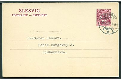 15 pfg. Fælles udg. helsagsbrevkort stemplet Apenrade **C d. 20.2.1920 til Kjøbenhavn.