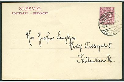 15 pfg. Fælles udg. helsagsbrevkort stemplet Rödding (Schleswig) d. 12.2.1920 til København.