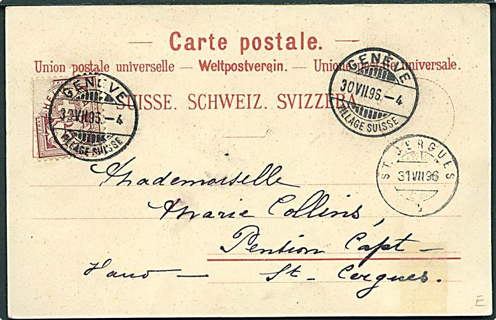 Schweizisk landsby under udstilling 1896 i Geneve, Schweiz. Müller & Trub u/no.