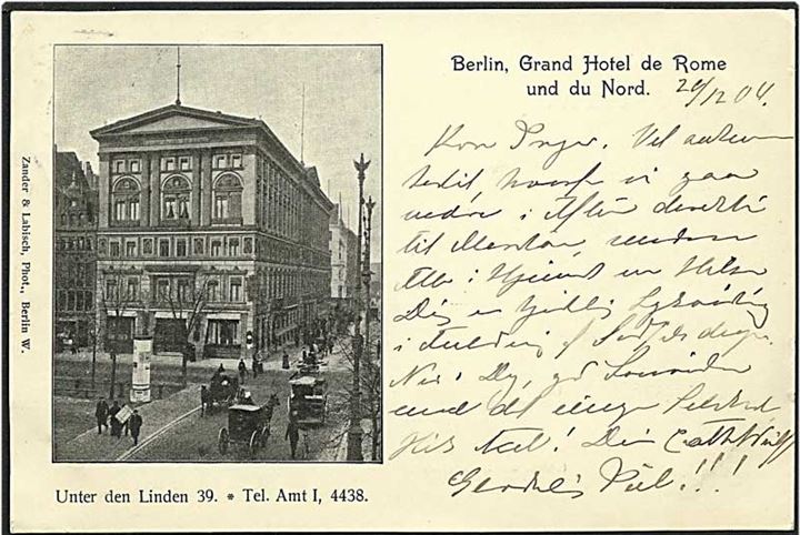 Grand Hotel de Rome på Unter den Linden i Berlin, Tyskland.  Zander & Labisch u/no.