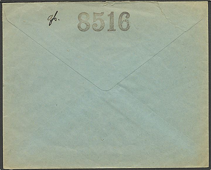 15 øre Karavel på brev annulleret med rammestempel Kjøbenhavns Godsbanegaard / Ekspedition J d. 16.8. 1939 til Godsbanen, København V.