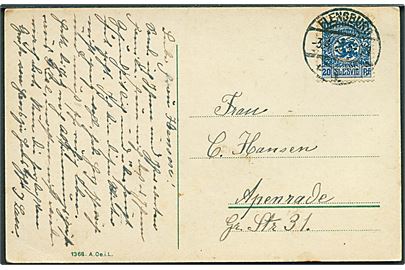 20 pfg. Fælles udg. på brevkort fra Flensburg d. 3.4.1920 til Apenrade.