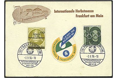 20+10 pfennig Berlin og 10 pfennig grøn på kort fra Frankfurt d. 3.9.1956.