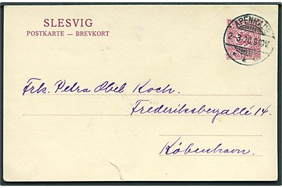 15 pfg. Fælles udg. helsagsbrevkort stemplet Apenrade **a d. 2.3.1920 til København. Lille rift. 