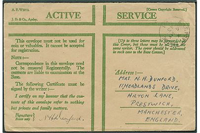 Ufrankeret Honour Envelope stemplet R.A.F. Post Office 001 (= Reykjavik) d. 6.5.1943 til England.