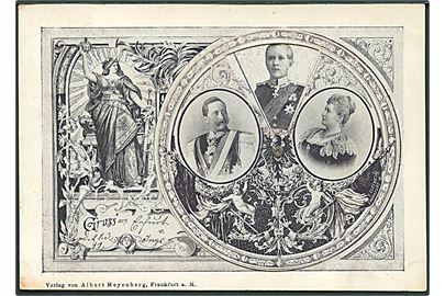 Mekaniskkort med Kejser Wilhelm d. II og familie. A. Meyenberg u/no.