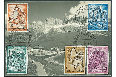 Maximumskort med bjerge i San Marino. Ghedena no. 4999.