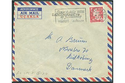 35 øre Fr. IX på luftpostbrev fra København d. 18.6.1964 og sidestempley DANCON/UNFICYP til Rudkøbing.