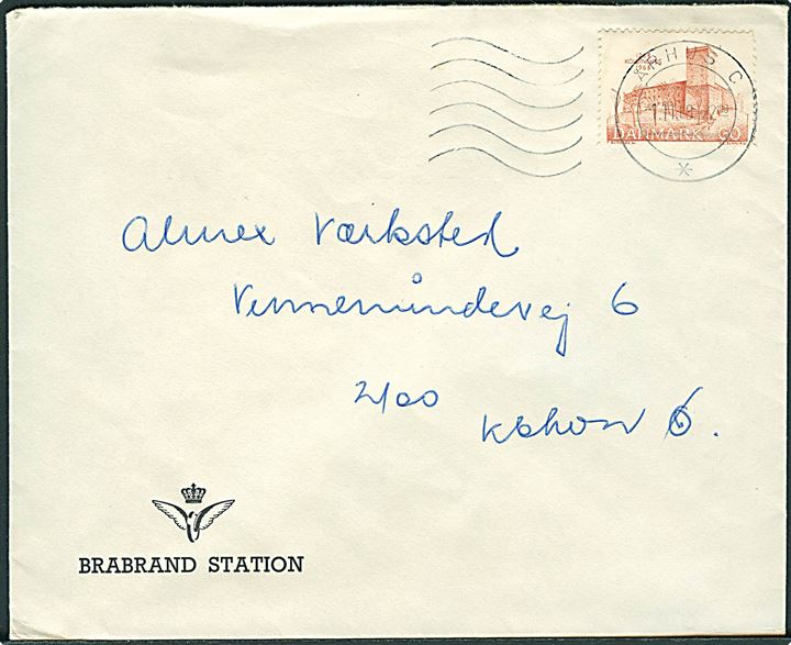 60 øre Dansk Samvirke på fortrykt DSB kuvert fra Brabrand Station stemplet Århus C d. 1.11.1968 til København.