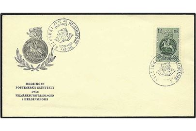 12 mark grøn på brev fra Helsingfors, Finland, d. 27.10.1948.
