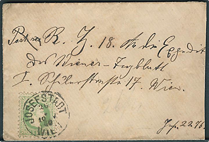 3 kr. Franz Joseph single på lokalbrev stemplet Josefstadt Wien d. 10.5.1880 til Wien.