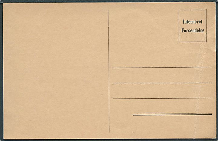 Interneret Forsendelse. Fortrykt brevkort fra den militære internering i 1943. Ubrugt. Fold.