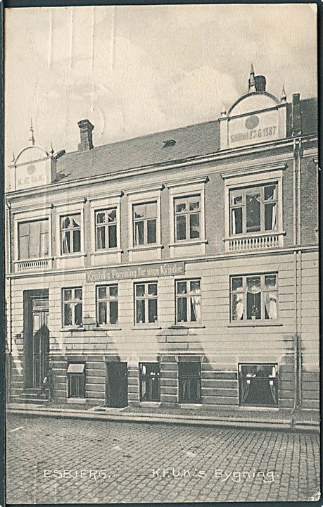 K. F. U. K.'s bygning i Esbjerg (Stiftet 27.6.1887). Engers Hansen no. 16985.