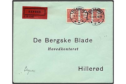 20 øre rød Chr. X  på expres brev fra Svendborg d. 2.3.1946 til Hillerød.