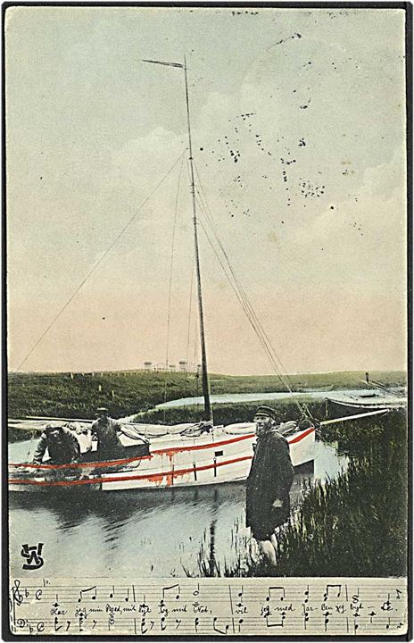 Fiskere med deres båd. No. 77160. Fra Mjolden Enge.