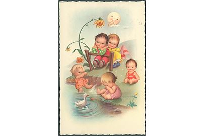 M. Gransaas: Børn der leger ved sø. No. 44.