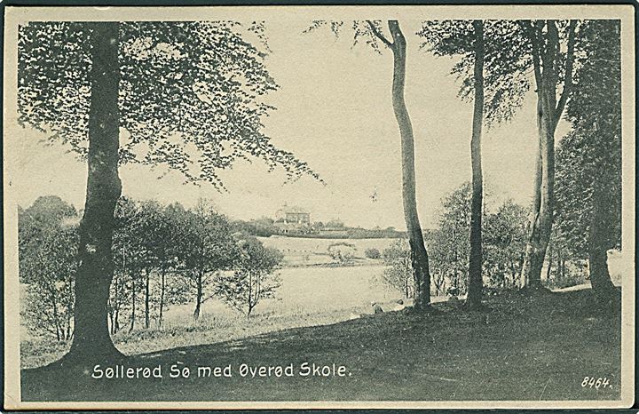Søllerød Sø med Øverød Skole. No. 8464.