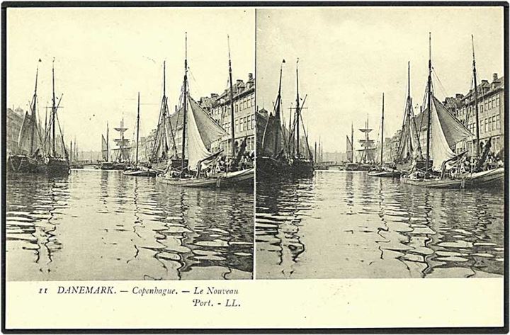 Stereokort fra Nyhavn i København. L'Imprimerie no. 11.