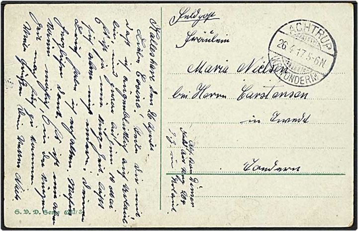 Feltpost kort fra Achtrup, Tyskland, d. 26.4.1917 til Tønder.