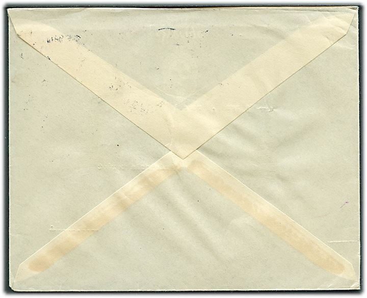 50 öre blandingsfrankeret anbefalet brev fra Svenska Bataljonen Saar d. 12.2.1935 til Hörby, Sverige. 