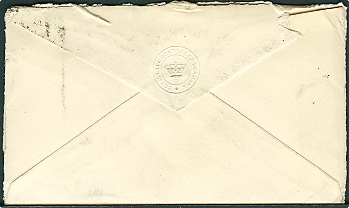Engelsk 2½d Edward VII med perfin D.G.K. på fortrykt kuvert fra Consulate General Denmark i London d. 6.5. 1909 til danske generalkonsulat i Hamburg, “D.G.K” = Danske General Konsulat. Åbnet 3 sider.
