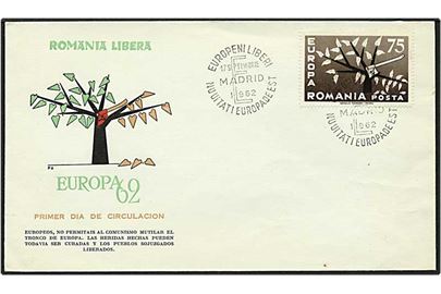 75 lei Europa mærke på brev fra Rumænien d. 17.9.1962.