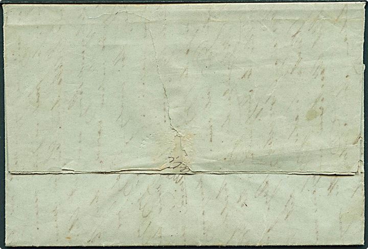 1848. Privatbefordret brev med langt indhold fra kaptajn Gustaf Löfgren dateret både i St. Thomas d. 29.9.1848 og “Swea” under seil i Atlanterhavet d. 8.10.1848 til Hamburg. Löfgren var skipper ombord på A. J. Schön’s sejlskib “Swea” af Hamburg.