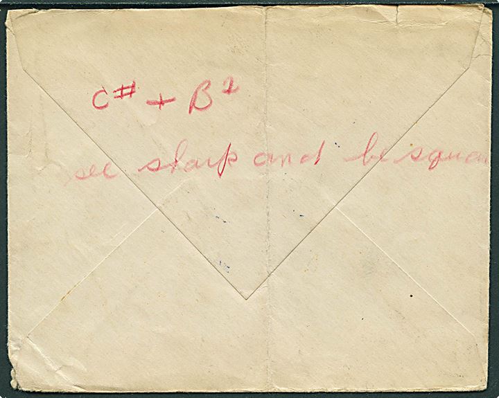 Ufrankeret amerikansk feltpostbrev stemplet U.S. Army Postal Service A.P.O. (uden nr.) d. 26.9.1942 til Rhode Island, USA. Fra A Btry 26th Sep. C. A. Bn (H.D), APO 3001 = transit APO tilknyttet APO 860 (Reykjavik). Passed by Base Army Examiner 0091. Sjælden.