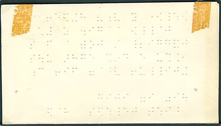 Ufrankeret international blindeforsendelse med 2-sproget etiket Blindeskrift / Portofri fra Oslo d. 22.6.1966 til Slagelse, Danmark. Meget sjælden forsendelse.