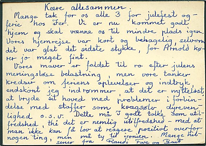 20 øre Fr. IX helsagsbrevkort med Julemærke 1957 fra Virum d. 3.1.1958 til Landet Brevsamlingssted pr. Svendborg. 