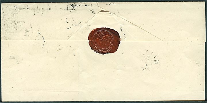 4 R.B.S. Thiele I på brev annulleret med stumt stempel på brev sidestemplet antiqua Marstal d. 29.9.1852 til Kjøbenhavn. Sjældent stempel, kendes kun med 1 dato d. 2.6.1852. Daka: 12500,-