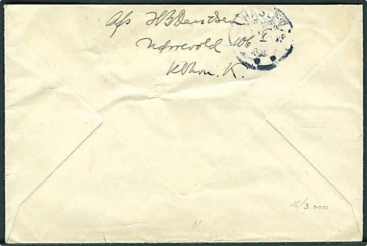 20 øre Chr. X med variant “Hage på tværstreg i E”, nr. 48 i en del af oplaget, single på brev fra København d. 21.9.1926 til Haslev. AFA: 3500,-