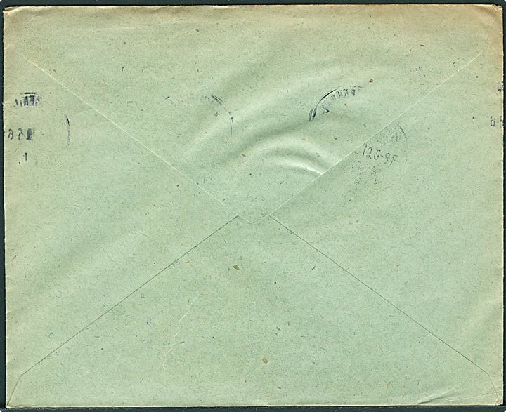 7 øre Chr. X med perfin F.& M. på firmakuvert fra E. Frandsen & Meyer sendt som tryksag fra Kjøbenhavn d. 18.2.1919 til Assens.