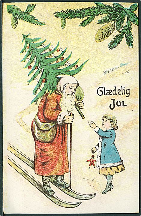 5 øre Chr. X på julekort dateret Billund annulleret med bureaustempel Vejle - Vandel T.3 d. 24.12.1913 til Hedensted. Vanskeligt stempel.