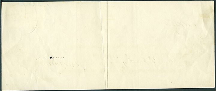 Kvittering fra Telegrafkontoret for ekspresbudgebyr på 40 øre for telegrampostanvisning fra Hamburg med 20 øre Portomærke i par annulleret med sjældent brotype IIg København P. & T. d. 5.2.1931. Anvendt 6 år tidligere end registreret i Skilling.