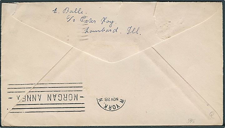 Amerikansk 3 cents helsagskuvert opfrankeret med 2 cents Washington fra Bloomfield N.J. d. 27.11.1940 via New York Morgan Annex d. 28.11.1940 til Godthaab, Grønland. 