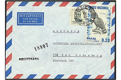 Luftpost brev fra Recife, Brasilien, til Bad Godesberg, Tyskland.