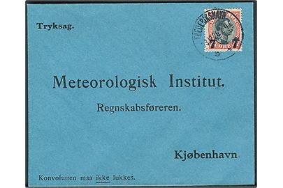7/27 øre Provisorium single på tryksag fra Frederikshavn d. 13.12.1926 til Meteorologisk Institut, Kjøbenhavn.