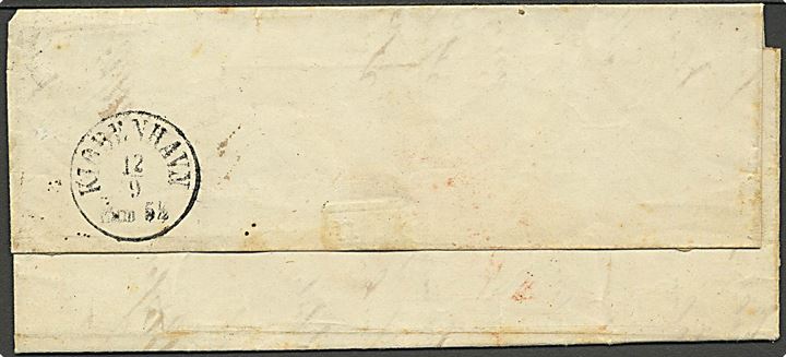 Schleswig Holstein 1¼ sch. stukken kant på brev dateret Styding og annulleret med 2-ringstempel Hadersleben d. 11.9.1865 til Kjøbenhavn. Underfrankeret med ramme-stempel Unzureichend frankiert og “6” skilling porto.